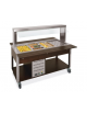 Buffet termico 3xGN1/1 colore Rovere, con parafiato fisso - illuminazione a LED - cm 113x68x144h