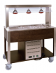 Carrello buffet termico 3xGN1/1 colore Rovere - parafiato fisso e lampade a infrarossi - cm 113x68x144h