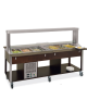 Carrello buffet misti freddo/caldo 4xGN1/1 (2 caldi + 2 freddi) con parafiato mobile - colore Rovere - cm 161x68x144h