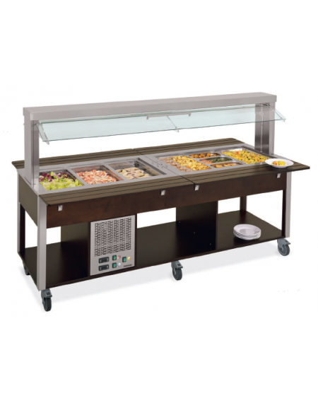 Buffet misti freddo/caldo con parafiato mobile - rovere - wengè - RAL cm 193X68X144h