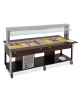Carrello buffet misti freddo/caldo 5xGN1/1 (2 caldi + 3 freddi) con parafiato mobile - colore Rovere - cm 193x68x144h