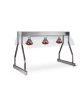 Telaio in tubo e lamiera di acciaio inox con 2 lampade a infrarossi GN 2x1/1 cm 70x53x70