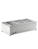 Tavola calda da banco in acciaio inox - capacità 3 x 1/1 GN cm 114x60x34h