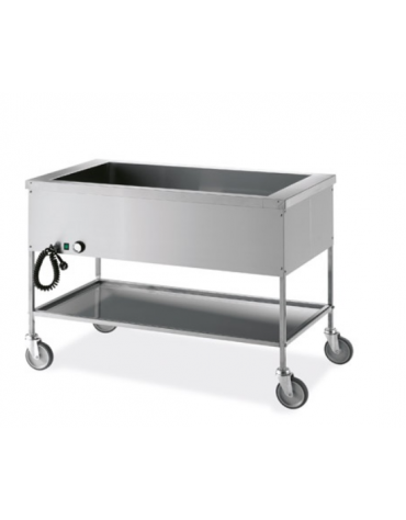 Carrello termico bagnomaria telaio a giorno capacità 1 x 1/1 GN - cm 49x60x84h