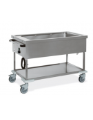 Carrello termico telaio a giorno - vasca unica capacità 3 x 1/1 GN cm 125x65x86h - a secco e bagnomaria