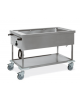 Carrello termico telaio a giorno - vasca unica capacità 3 x 1/1 GN cm 125x65x86h - a secco e bagnomaria
