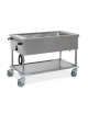 Carrello termico telaio a giorno - vasca unica capacità 4 x 1/1 GN cm 163x65x86h - a secco e bagnomaria