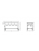 Carrello termico telaio a giorno - con temperature differenziate capacità 4 x 1/1 GN cm 163x65x86h