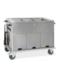Carrello termico armadiato-vasca unica 3x1/1GN 3 vani riscaldati, cm 134x72x96h