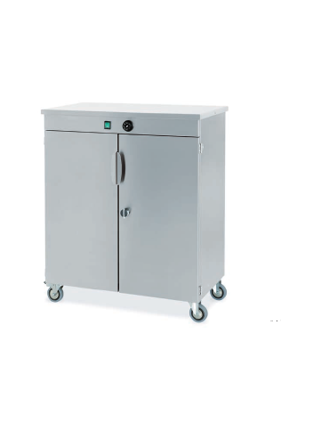 Mobiletto scaldapiatti in acciaio inox per N° 120 piatti - ØMax Piatti cm 32 - Dimensioni max cm 70x41x90h