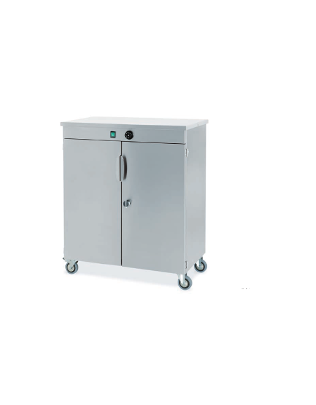 Mobiletto scaldapiatti in acciaio inox per N° 120 piatti - ØMax Piatti cm 32 - Dimensioni max cm 70x41x90h