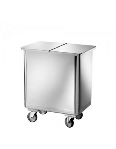 Contenitore Tramoggia per farina CON SEPARATORE INTERNO Litri 115 - cm 61x40x73h
