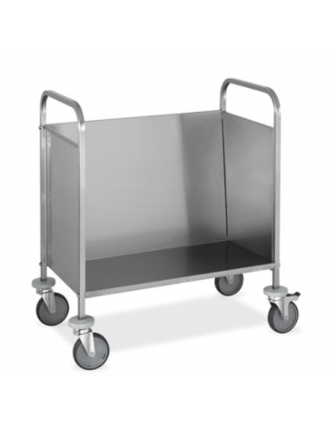 Carrello trasporto piatti impilato in acciaio inox  Portata piatti 200 - cm 84x51x91 h