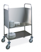 Carrello trasporto piatti impilato in acciaio inox AISI 304 con ripiano inferiore - Portata piatti 200 - cm 84x51x116h