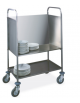 Carrello trasporto piatti impilato in acciaio inox AISI 304 con ripiano inferiore - Portata piatti 200 - cm 84x51x116h