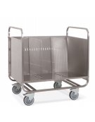 Carrello trasporto piatti/vassoi impilato in acciaio inox - cm 90x60x91h