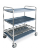 Carrello inox con 1 piano scolapiatti e 2 scolabicchieri - portata 60 Piatti Ø cm 16÷26 - cm 87x62x121h