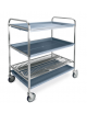 Carrello inox - N° 1 Piano scolapiatti portata 72 - ø Piatti 16÷26 - N° 2 scolabicchieri - cm 102x62x121h