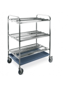 Carrello inox con 3 piani scolapiatti - portata 216 piatti Ø cm 16÷32 - cm 102x69x134h