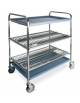 Carrello inox - N° 2 Piani scolapiatti portata 144 - ø Piatti 16÷32 - N° 1 scolabicchieri -  cm 102x69x134h