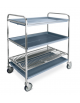 Carrello inox con 1 piano scolapiatti, portata 72 piatti Ø cm 16÷32 + 2 piani scolabicchieri - cm 102x69x134h