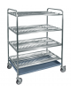 Carrello inox con 4 piani scolapiatti - portata 180 piatti Ø cm 16÷26 - cm 87x62x159h
