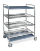 Carrello inox - N° 3 Piani scolapiatti portata 180 - ø Piatti 16÷26 - N° 1 Piano scolabicchieri - cm 87x62x159h