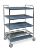 Carrello inox con 1 piano scolapiatti, portata 60 piatti Ø cm 16÷26 + 3 piani scolabicchieri - cm 87x62x159h