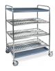 Carrello inox con 3 piani scolapiatti portata 216 Ø cm 16÷26 + 1 Piano scolabicchieri - cm 102x62x159h