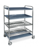 Carrello inox - N° 2 Piani scolapiatti portata 144 - ø Piatti 16÷26 cm - N° 2 Piani scolabicchieri - cm 102x62x159h