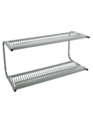 Mensola scolapiatti inox a parete con 2 piani scolapiatti, portata 60 piatti Ø cm 16÷32 - cm 83x42x48h