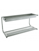 Mensola Scolapiatti e scolabicchieri inox a parete - 1 piano scolapiatti 1 scolabicchieri portata 30 p. cm. 83x42x48h