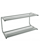 Mensola scolapiatti inox a parete con 2 piani scolapiatti portata 72 piatti Ø cm 16÷32 - cm 98x42x48h