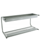 Mensola inox a parete - 1 piano scolapiatti portata 36 piatti 1 scolabicchieri 36 piatti cm. 98x42x48h