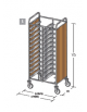 Carrello portavassoi pannelli in nobilato colore Rovere- Portata vassoi 24GN cm 80x60x172h