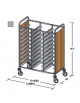 Carrello portavassoi pannelli in nobilato colore Rovere- Portata vassoi 30GN - cm 116x60x150h
