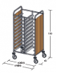 Carrello portavassoi pannelli in nobilato colore Rovere- Portata vassoi 20EN cm 89x60x150h
