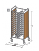 Carrello portavassoi pannelli in nobilato colore Rovere- Portata vassoi 24EN cm 89x60x172h