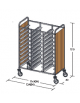 Carrello portavassoi pannelli in nobilato colore Rovere - Portata vassoi 30EN - cm 129x60x150h