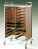 Carrello portavassoi nobilato su tre lati - colore Rovere - Portata vassoi 20GN - cm 80x60x150h