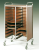Carrello portavassoi nobilato su tre lati - colore Rovere - Portata vassoi 20GN - cm 80x60x150h