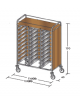 Carrello portavassoi nobilato su tre lati - colore Rovere - Portata vassoi 30GN - cm 116x60x150h