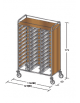 Carrello portavassoi nobilato su tre lati colore Rovere - Portata vassoi 36GN - cm 116x60x172h