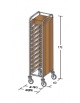 Carrello portavassoi nobilato su tre lati colore Rovere - Portata vassoi 12EN - cm 49x60x172h