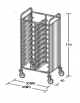 Carrello portavassoi in acciaio inox AISI 304 su 2 lati - Portata vassoi 20GN - cm 80x60x150h