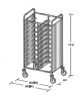 Carrello portavassoi in acciaio inox AISI 304 su 2 lati - Portata vassoi 20EN cm 89x60x150h