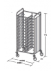 Carrello portavassoi in acciaio inox AISI 304 su 2 lati - Portata vassoi 24EN - cm 89x60x172h