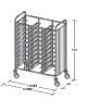 Carrello portavassoi in acciaio inox AISI 304 su 2 lati - Portata vassoi 30EN - cm 129x60x150h