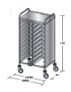 Carrello portavassoi in acciaio inox AISI 304 su 3 lati - Portata vassoi 20GN - cm 80x60x150h