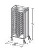 Carrello portavassoi in acciaio inox AISI 304 su 3 lati - Portata vassoi 24GN - cm 80x60x172h